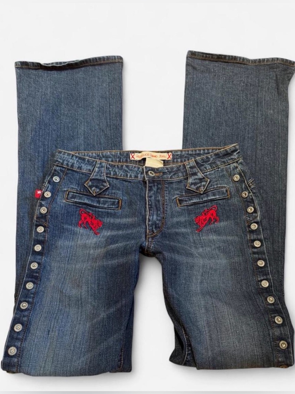 Parasuco Y2@ Low Rise Embroidered Button-Trim Jeans